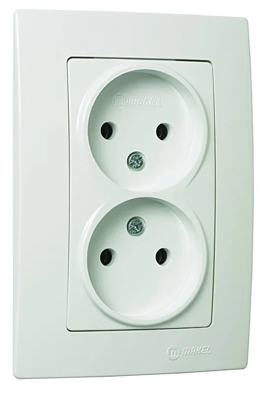 Розетка 2-м СП Lillium NaturalKare 16А 250В без заземл. бел. Makel 32001017