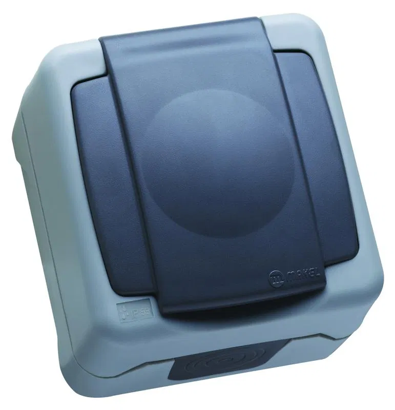 Розетка с заземлением и крышкой с винтовым зажимом IP55 Makel 36064029
