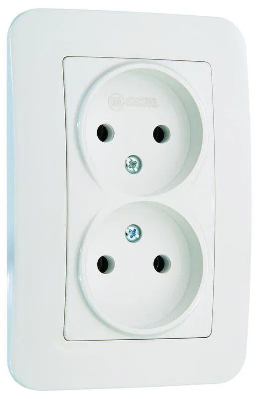 Розетка 2-м СП Lillium N 10А без заземл. бел. Makel 55017