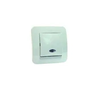 Переключатель проходной 1-кл. СП Lillium N 10А IP20 с подсветкой крем. Makel 55225