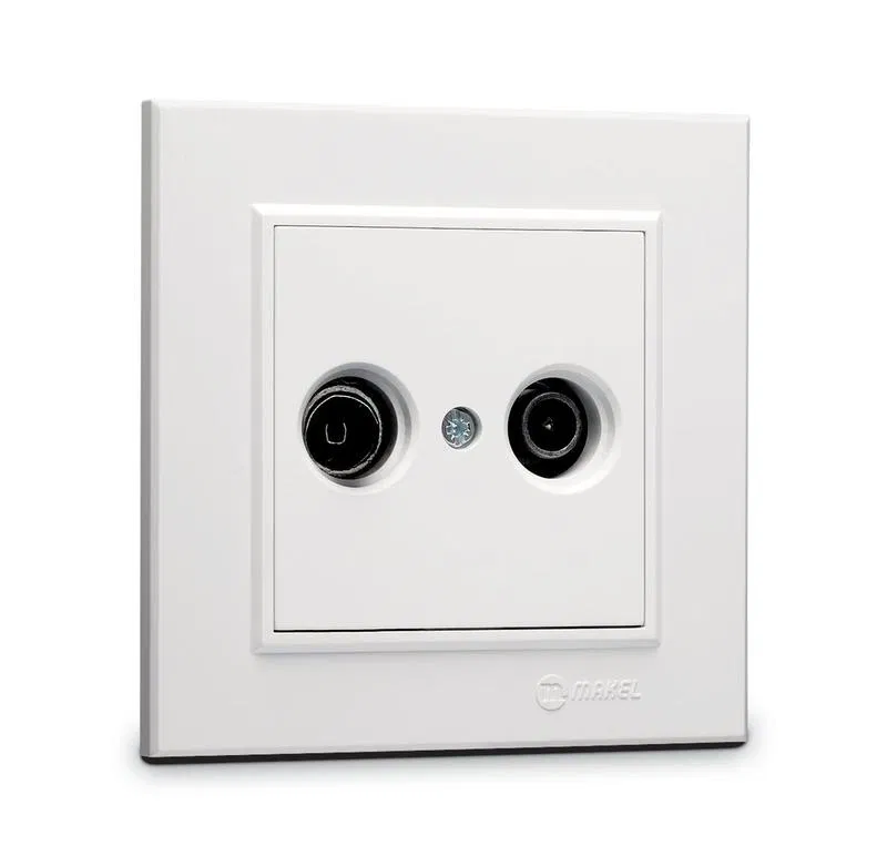 Розетка телевизионная оконечная TV/R СП Karea IP20 1.5дБ бел. Makel 56001065