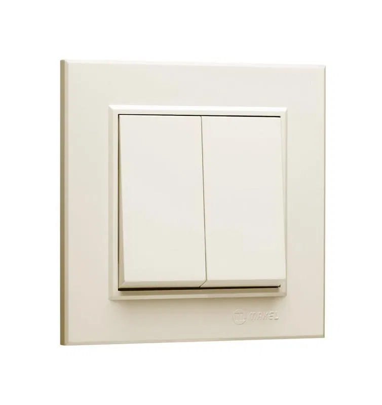 Выключатель 2-кл. СП Karea 10А IP20 крем. Makel 56010003