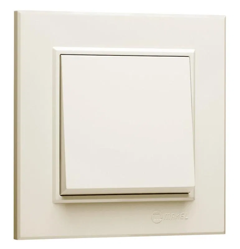 Переключатель проходной 1-кл. СП Karea 10А IP20 крем. Makel 56010020
