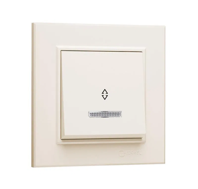 Переключатель 1-кл. СП Karea 10А IP20 крем. с подсветкой Makel 56010025