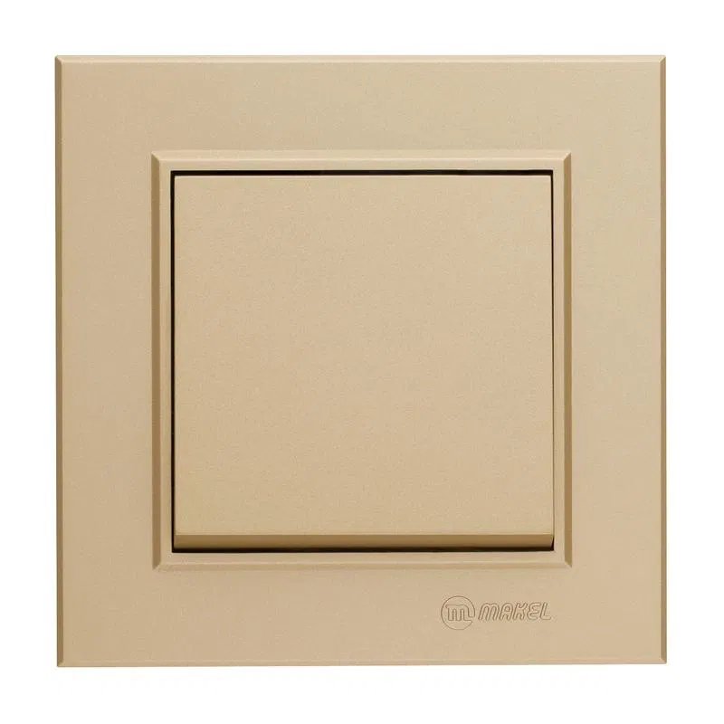 Переключатель проходной 1-кл. СП Karea 10А IP20 латунь Makel 56057020