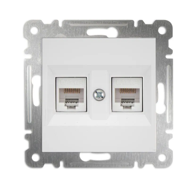 Розетка компьютерная 2-м Cat 5 СП 16А IP20 250В Karea механизм бел. Makel 57001036
