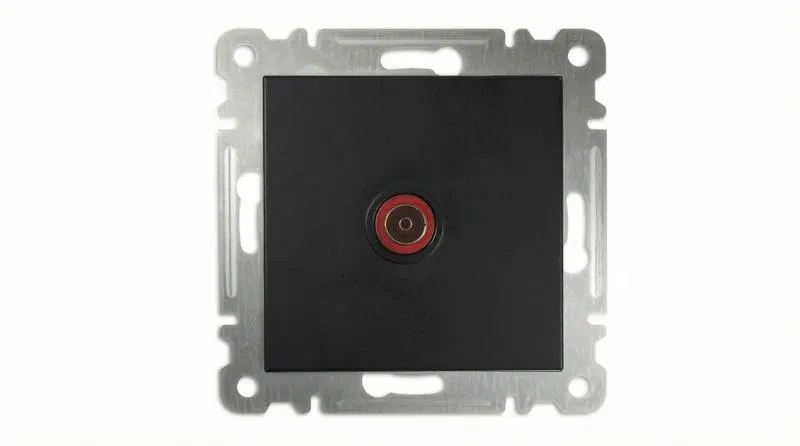 Розетка TV 1-м проходная СП 16А IP20 250В Karea механизм черн. Makel 57054007