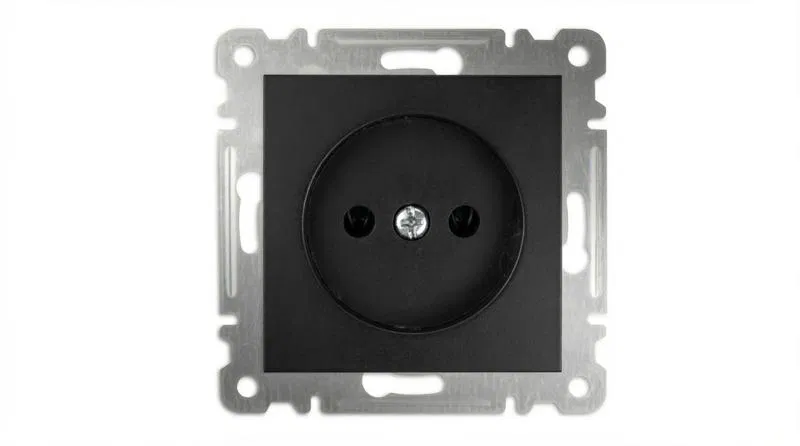 Розетка 1-м без заземл. СП 16А IP20 250В механизм Karea черн. Makel 57054022