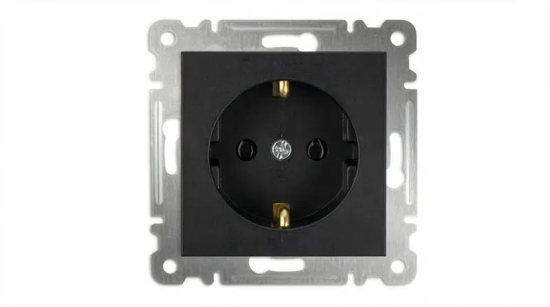 Розетка 1-м с заземл. СП 16А IP20 250В механизм Karea черн. Makel 57054028