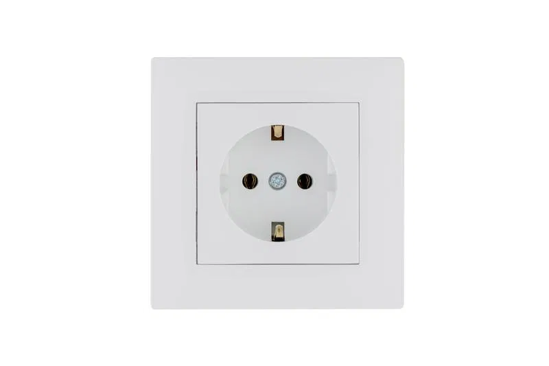 Розетка 1-м керамика Karea RIZZ с заземл. бел. Makel 88001008