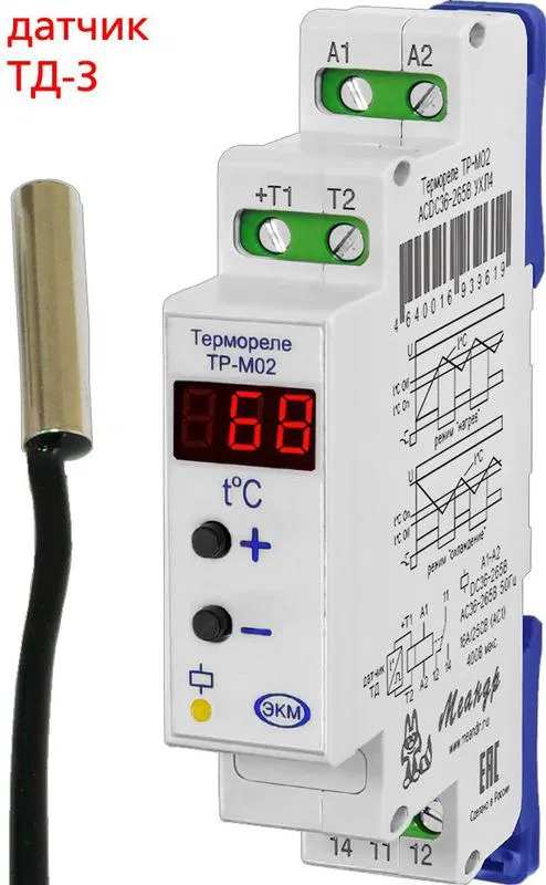 Реле температурное ТР-М02 ACDC36-265В УХЛ2 с ТД-3 (спец.) Меандр A8302-16934021