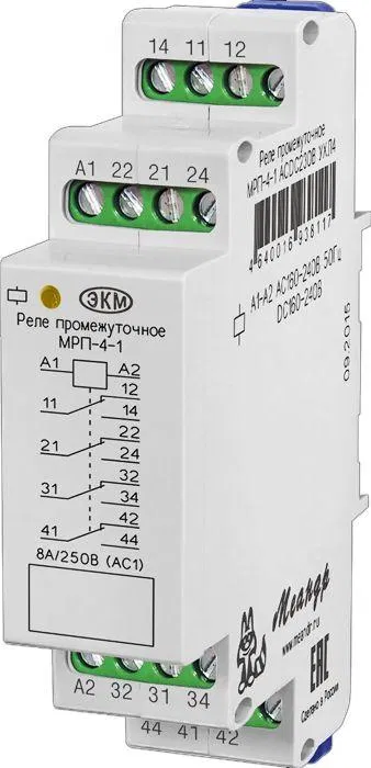 Реле промежуточное МРП-4-1 УХЛ2 24В AC/DC Меандр A8302-16938049