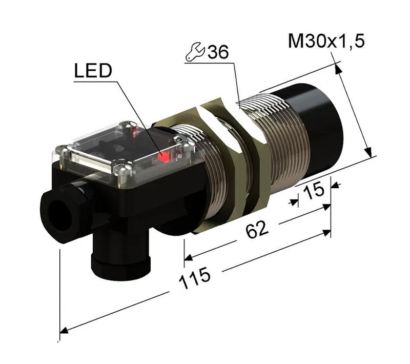 Выключатель бесконтактный PS2-30M115-15N11-T (ВБ2.30М.115.15.1.1.Т) МЕГА-К A8010-79680206