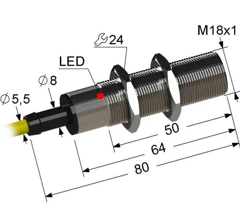 Выключатель бесконтактный PS2-18M80-5B11-Z (ВБ2.18М.80.5.1.1.Z) МЕГА-К A8010-80087200