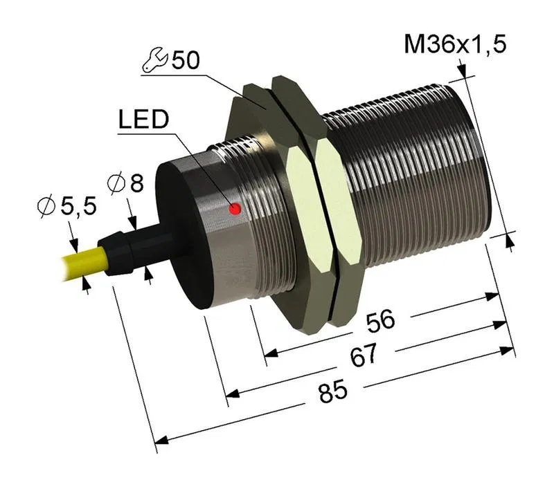 Выключатель бесконтактный PS2-36M85-12B11-Z (ВБ2.36М.85.12.1.1.Z) МЕГА-К A8010-T1806