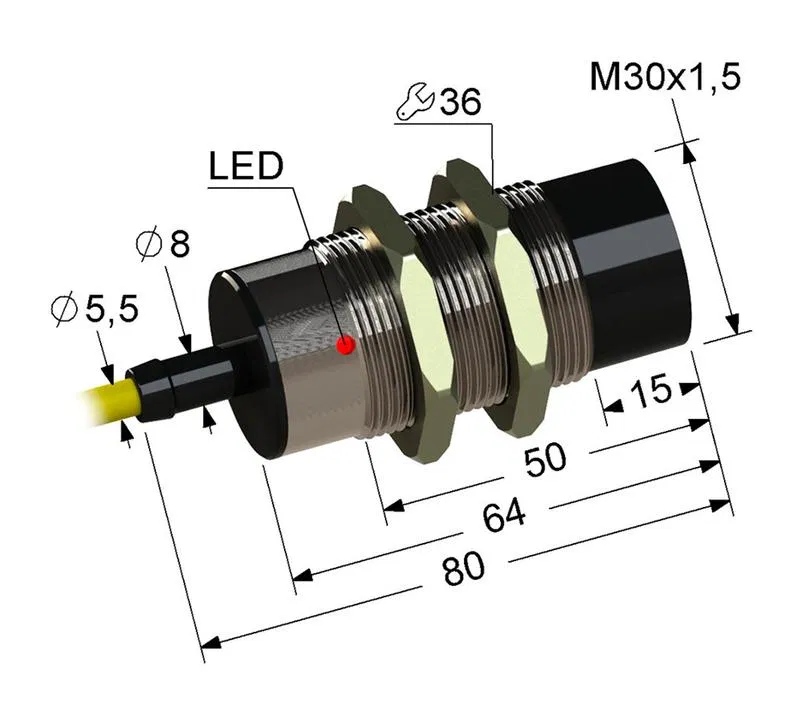 Выключатель бесконтактный PS2-30M80-15N31-Z (ВБ2.30М.80.15.3.1.Z) МЕГА-К A8010-T58983465