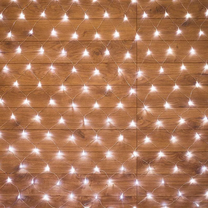 Гирлянда светодиодная "Сеть" 1.8х1.5м 180LED бел. 15Вт 220-240В IP20 с контроллером 8 режимов провод ПВХ прозр. Neon-Night 215-135