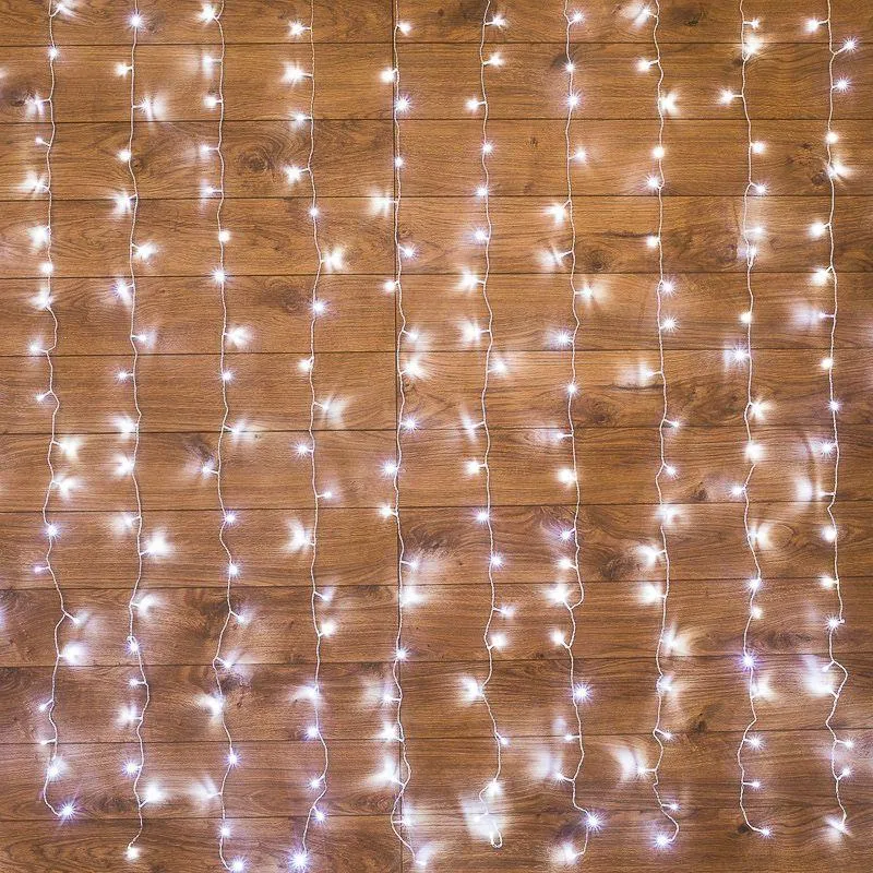 Гирлянда светодиодная "Светодиодный Дождь" 3х2м LED бел. свечение с динамикой провод прозр. 230В Neon-Night 235-095