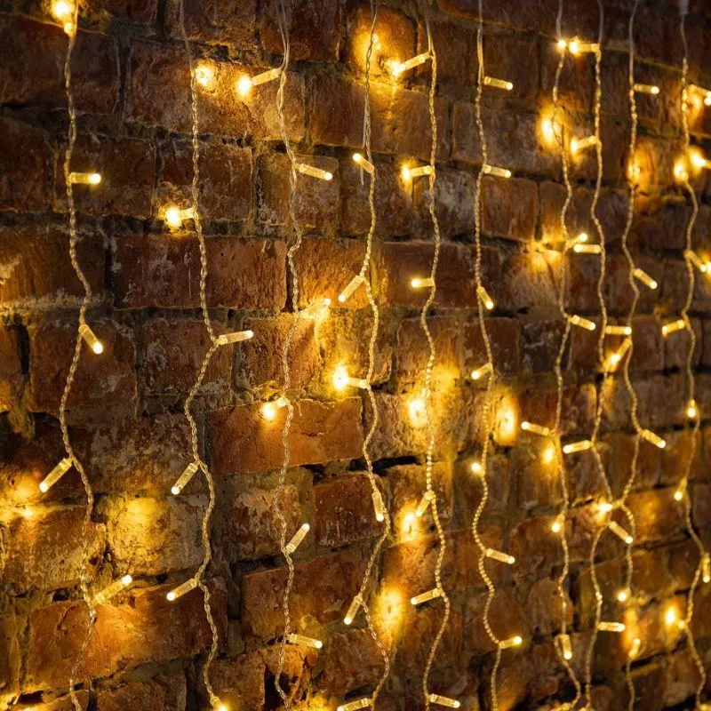 Гирлянда светодиодная "Светодиодный Дождь" 2х3м 600LED тепл. бел. 90Вт 230В IP65 эффект мерцания провод силикон. прозр. (нужен шнур питания 303-500-1) Neon-Night 235-326