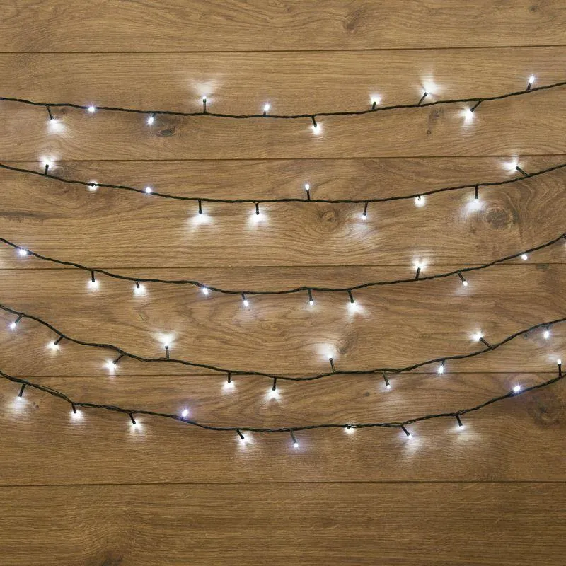 Гирлянда светодиодная "Твинкл Лайт" 20м 160LED бел. 10Вт 220-240В IP20 с контроллером 8 режимов провод ПВХ темн. зел. Neon-Night 303-115
