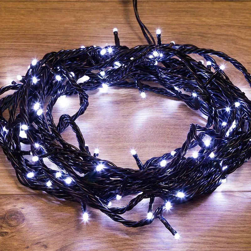 Гирлянда светодиодная управляемая"Нить" 10м 100LED бел. 10Вт 220-240В IP65 8 режимов провод ПВХ черн. (нужен контроллер 217-204) Neon-Night 303-135