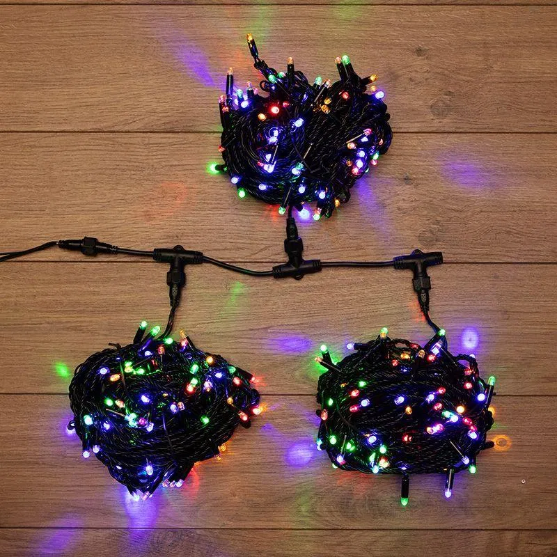 Гирлянда светодиодная "LED ClipLight" 3 нити х20м 399LED мультиколор 25Вт 24В IP65 свечение с динамикой с трансф. Neon-Night 323-309