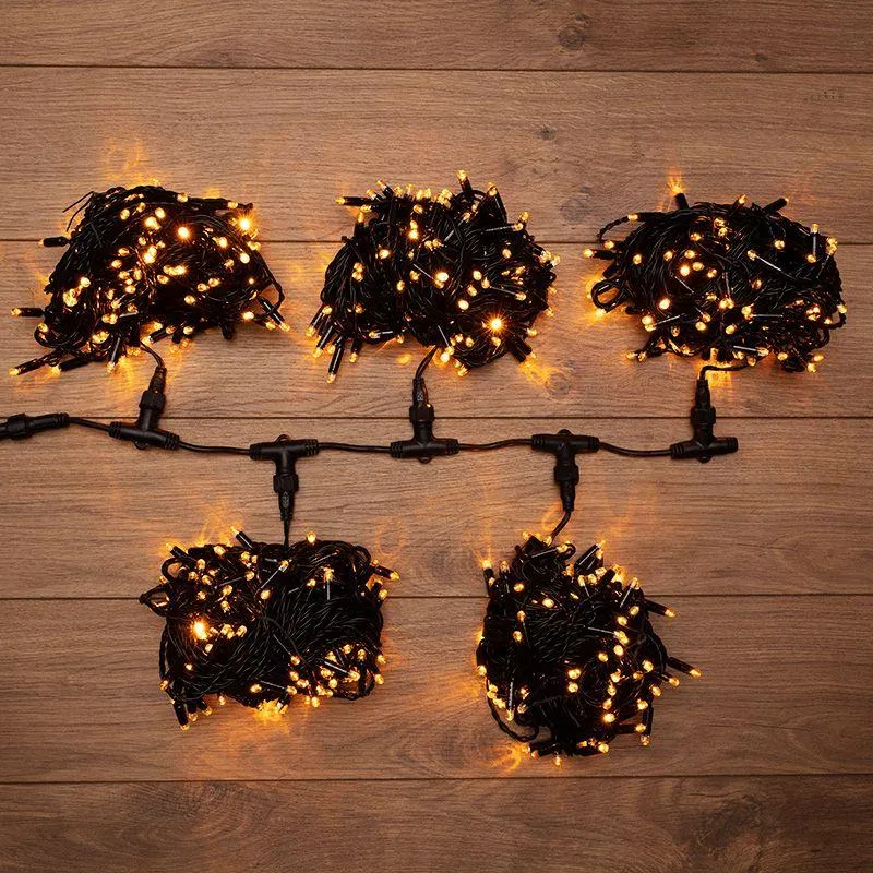Гирлянда светодиодная "LED ClipLight" 5 нитей х20м 665LED желт. 50Вт 24В IP65 эффект мерцания flashing бел. трансф. в компл. Neon-Night 323-601