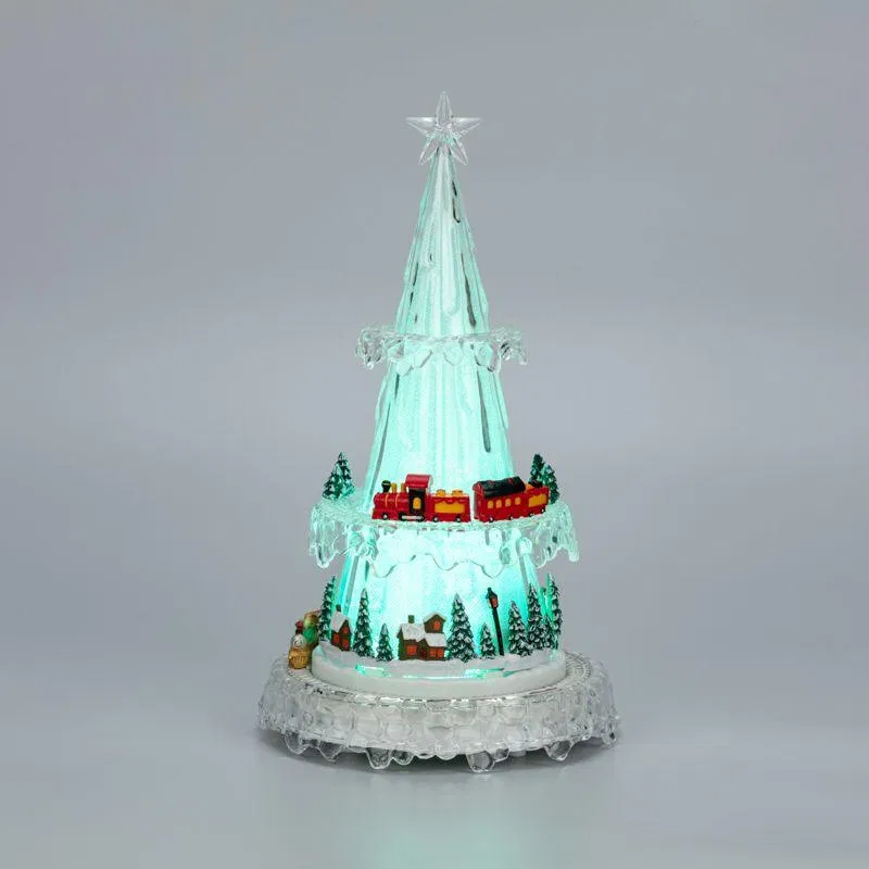 Фигура светодиодная "Новогодний поезд с мелодией" 30.5см RGB на подставке Neon-Night 513-025