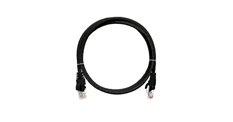 Шнур коммутационный кат.5E (класс D) U/UTP 4 пары 24 AWG (7х0.205мм) 100МГц 2хRJ45 (8P8C) T568B заливной с защитой защелки мж BC чистая медь LSZH нг(А)-HFLTx 1.5м черн. NIKOMAX NMC-PC4UD55B-015-C-BK