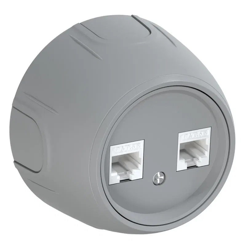 Розетка компьютерная 2-м RJ45 кат.5E Rotondo сер. OneKeyElectro 7700894