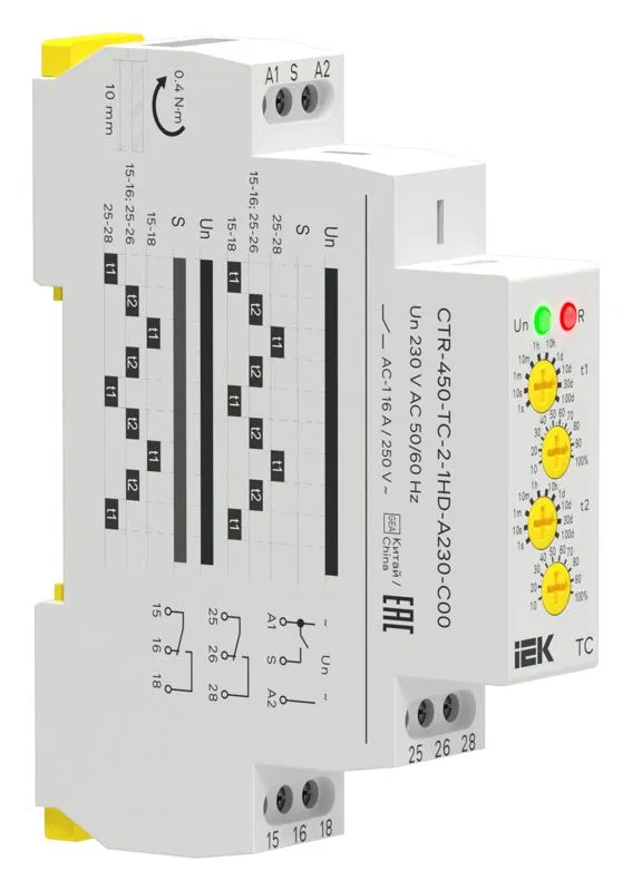 Реле циклическое реверсивное TC 2 контакта 230В AC IEK CTR-450-TC-2-1HD-A230-C00 ONI