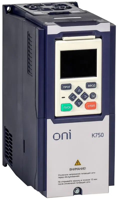 Преобразователь частоты K750 380В 3Ф 2.2кВт 5.6А со встроенным тормозом ONI K750-33-22NTM
