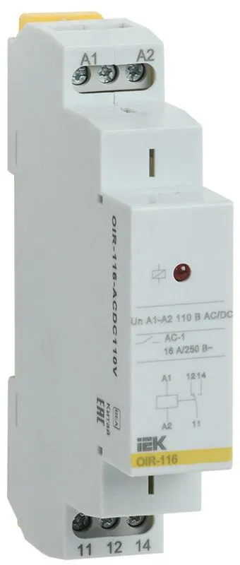 Реле промежуточное OIR 1 конт. (16А) 110В AC/DC IEK OIR-116-ACDC110V ONI