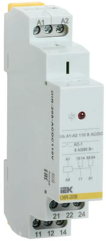Реле промежуточное OIR 2 конт. (8А) 110В AC/DC IEK OIR-208-ACDC110V ONI