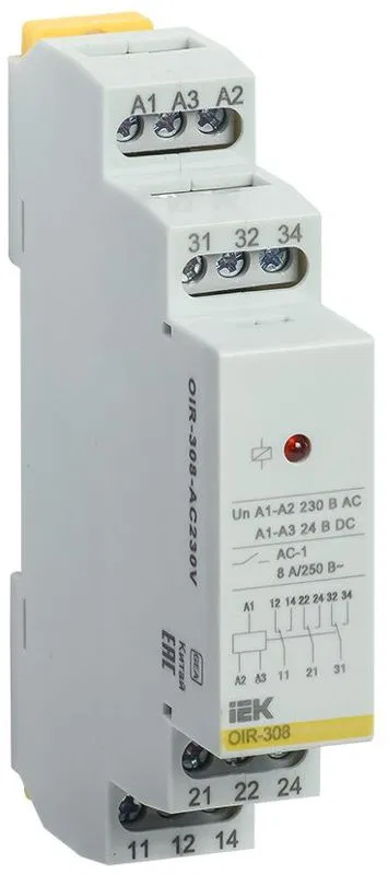 Реле промежуточное OIR 3 конт. (8А) 230В AC IEK OIR-308-AC230V ONI
