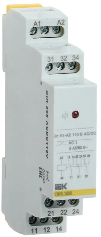 Реле промежуточное OIR 3 конт. (8А) 110В AC/DC IEK OIR-308-ACDC110V ONI