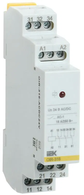 Реле промежуточное OIR 3 конт. (16А) 24В AC/DC IEK OIR-316-ACDC24V ONI