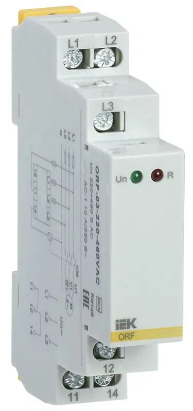 Реле фаз ORF 03 3ф 220-460В AC IEK ORF-03-220-460VAC ONI