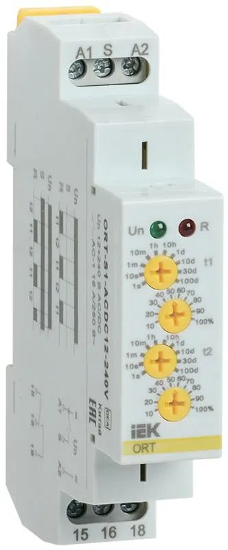 Реле циклическое ORT 1 контакт 12-240В AC/DC IEK ORT-S1-ACDC12-240V ONI