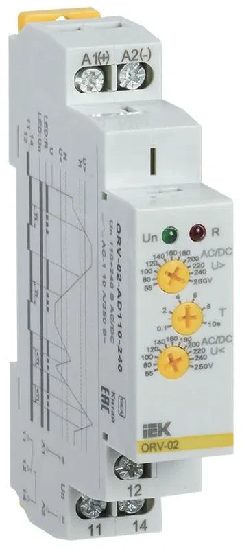 Реле повышения напряжения ORV 1ф 110-240В AC/DC IEK ORV-02-AD110-240 ONI