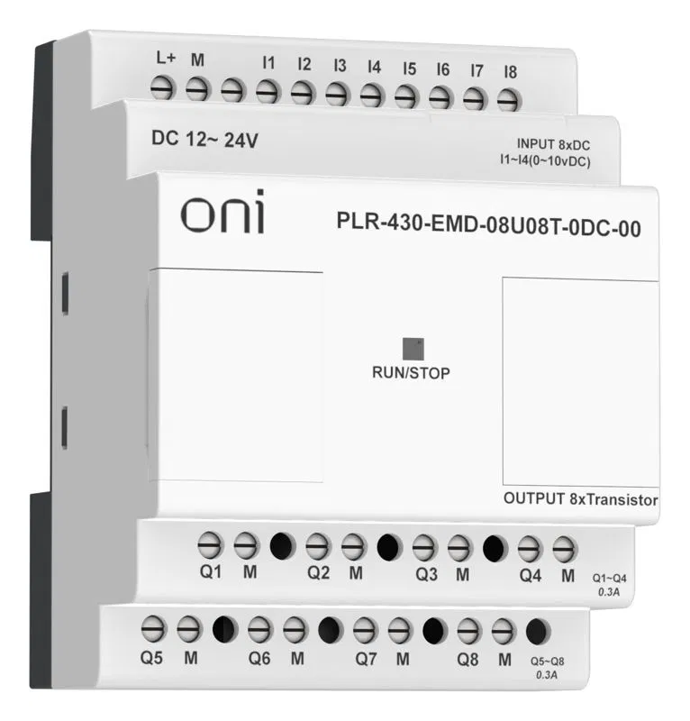 Модуль расширения входов выходов ПЛК 430 4 DI 4 UI (0-10В/DI) 8 TO 24В DC ONI PLR-430-EMD-08U08T-0DC-00