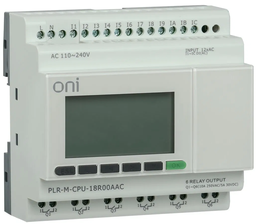 Микро ПЛК PLR-M. CPU DI12/DO06(R) 220В AC ONI PLR-M-CPU-18R00AAC