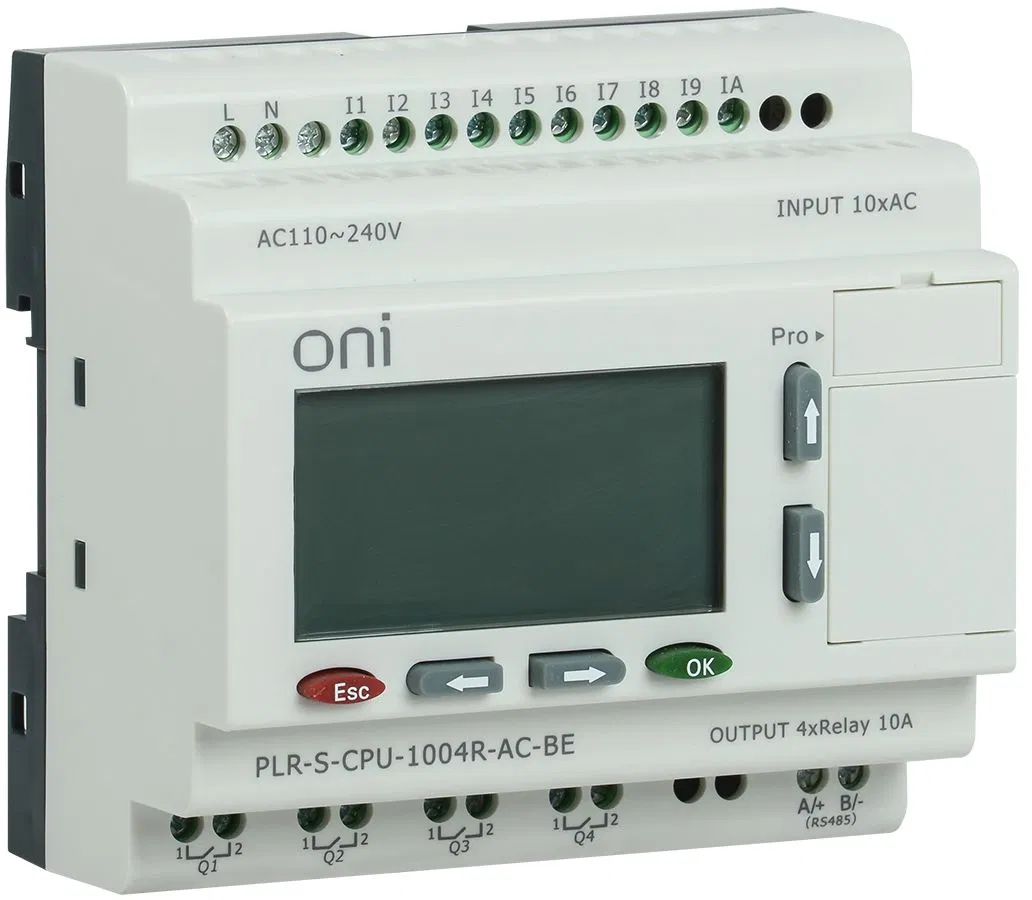 Логическое реле PLR-S. CPU1004(R) 220В AC с экраном ONI PLR-S-CPU-1004R-AC-BE