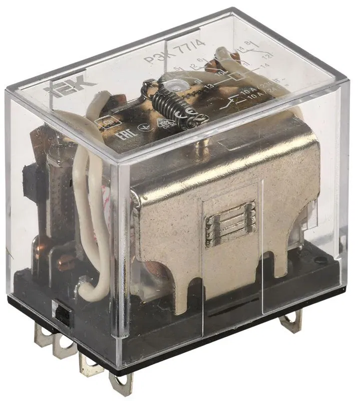 Реле РЭК 77-4(LY4) с инд. 10А 24В DC IEK RRP10-4-10-024D-LED ONI