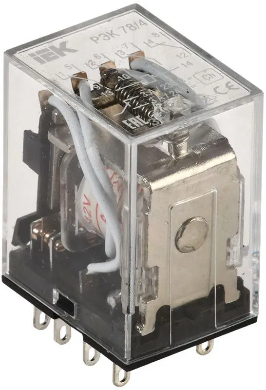 Реле РЭК 78-4(MY4) 3А 12В AC с индикацией IEK RRP20-4-03-012A-LED ONI
