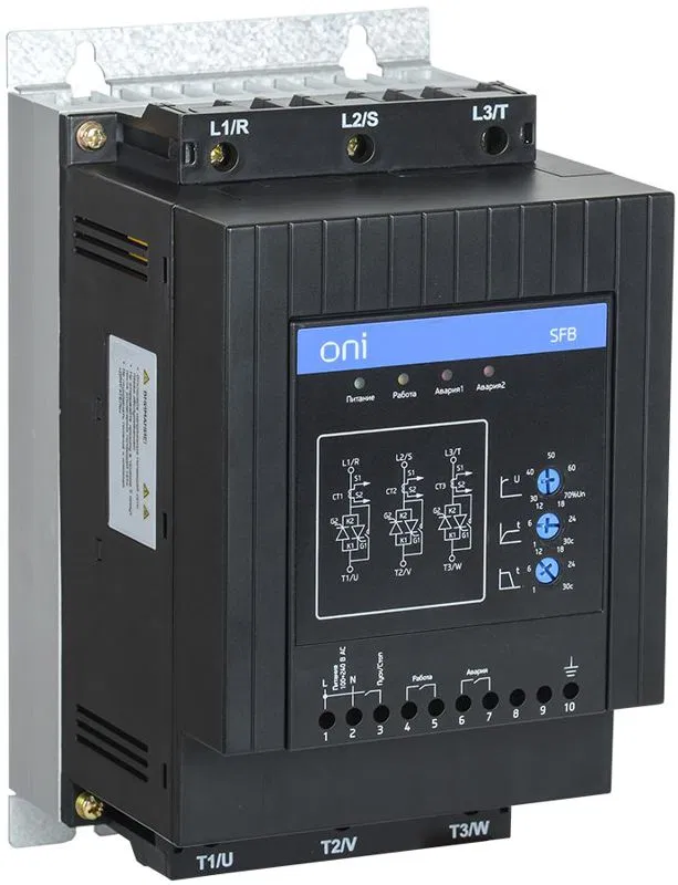 Устройства плавного пуска УПП SFB 3Ф 380В 18кВт 37A Uупр 24В Modbus с выкл. ONI SFB-33-18-E-11