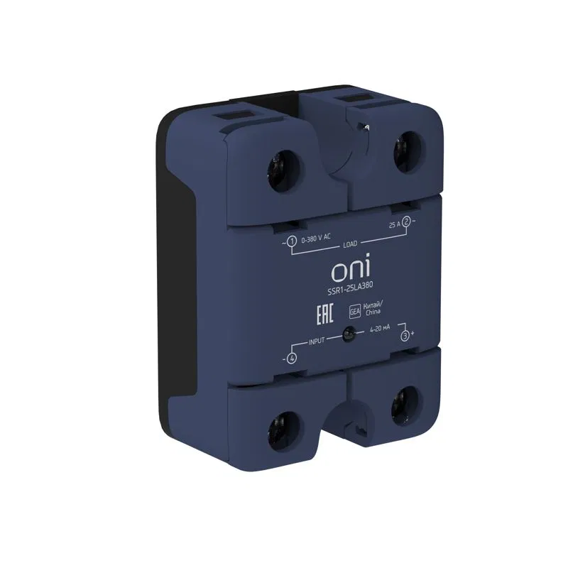Реле твердотельное SSR1 25А 4-20мА 0-380В AC ONI SSR1-25LA380