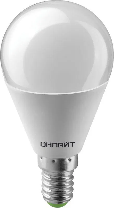 Лампа светодиодная 61 135 OLL-G45-8-230-6.5K-E14 8Вт шар 6500К холод. бел. E14 800лм 176-264В ОНЛАЙТ 61135