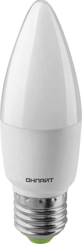 Лампа светодиодная 61 959 OLL-C37-10-230-2.7K-E27-FR 10Вт свеча 2700К тепл. бел. E27 1000лм 176-264В ОНЛАЙТ 61959
