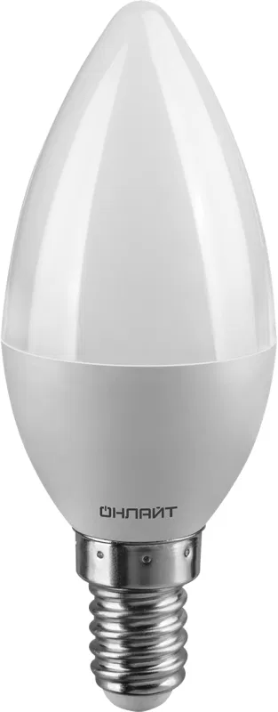 Лампа светодиодная 71 633 OLL-C37-8-230-4K-E14-FR 8Вт свеча 4000К нейтр. бел. E14 800лм 176-264В ОНЛАЙТ 71633